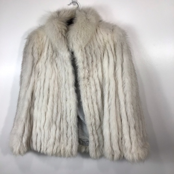 Vintage Blue Fox Fur Coat Jacket Sz Large ~XL - Picture 2 of 9